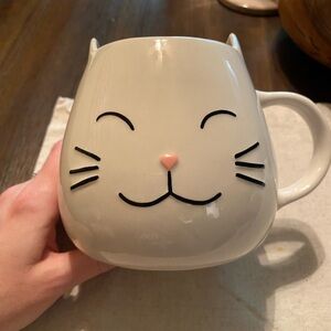 Cost Plus World Market Cream Cat Mug